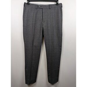 SUITSUPPLY Brescia Turn Up Trousers Pure Wool Flannel Gray Sz  38US